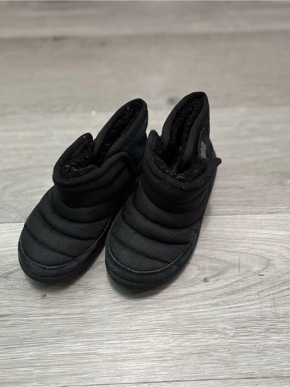 UGG Kids Black Quilted Slip-On Booties